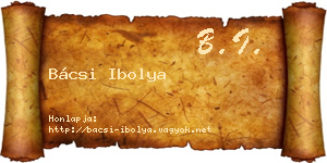 Bácsi Ibolya névjegykártya