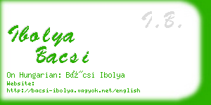 ibolya bacsi business card